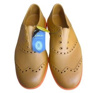 BIION Brights Spikeless Golf Shoes Leather Orange Womens 8 Mens 6 Unisex New